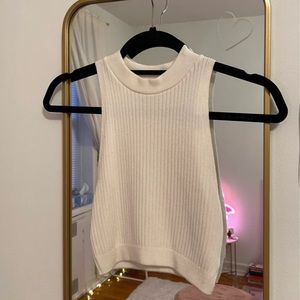 Debut • Ribbed Mock Neck Crop Top in Ivory